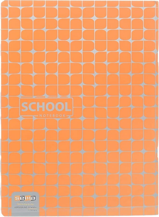 Sema School 80-Sheet Notebook: Dynamic Ruled Design, 29.5x20.8 cm, Perfect for Learning in Orange